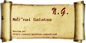 Nánai Galatea névjegykártya